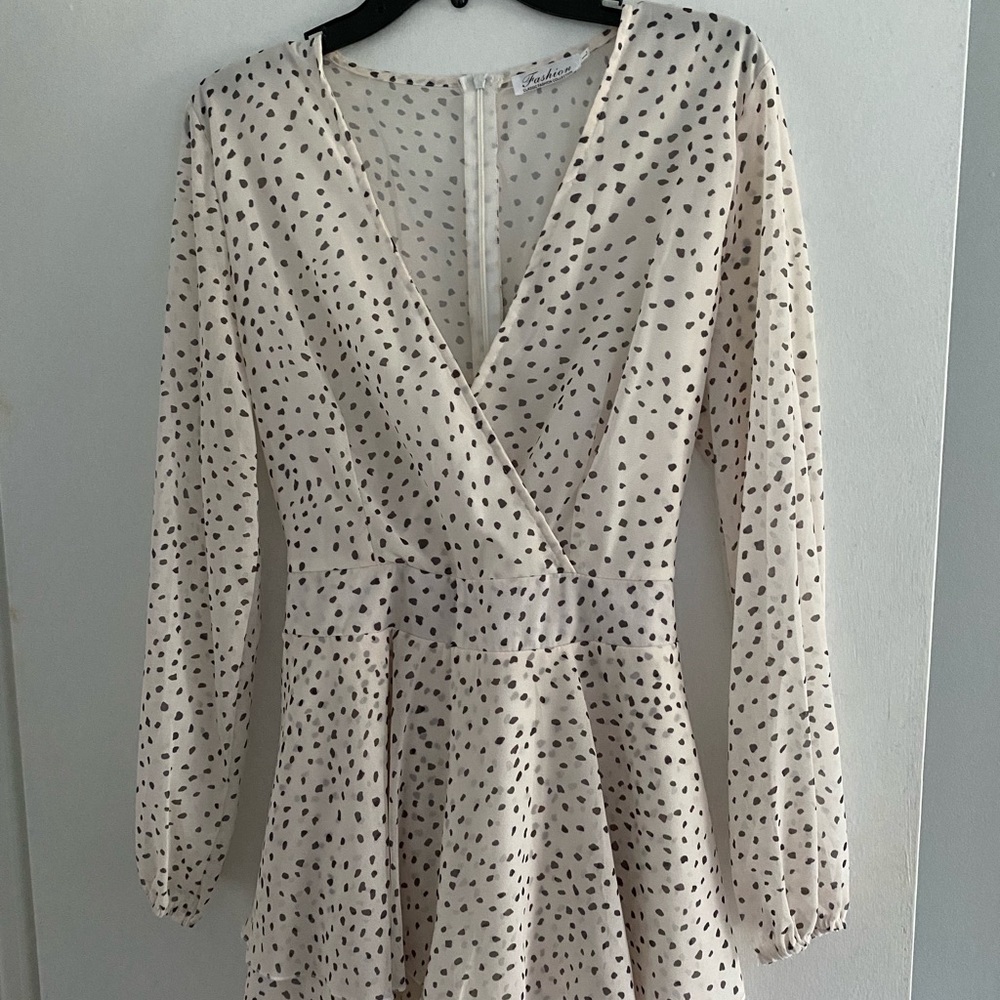 White long sleeve romper